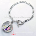 316l Edelstahl Silber Schmuck Kette mit magnetischen Ebene schwimmenden Charme locket